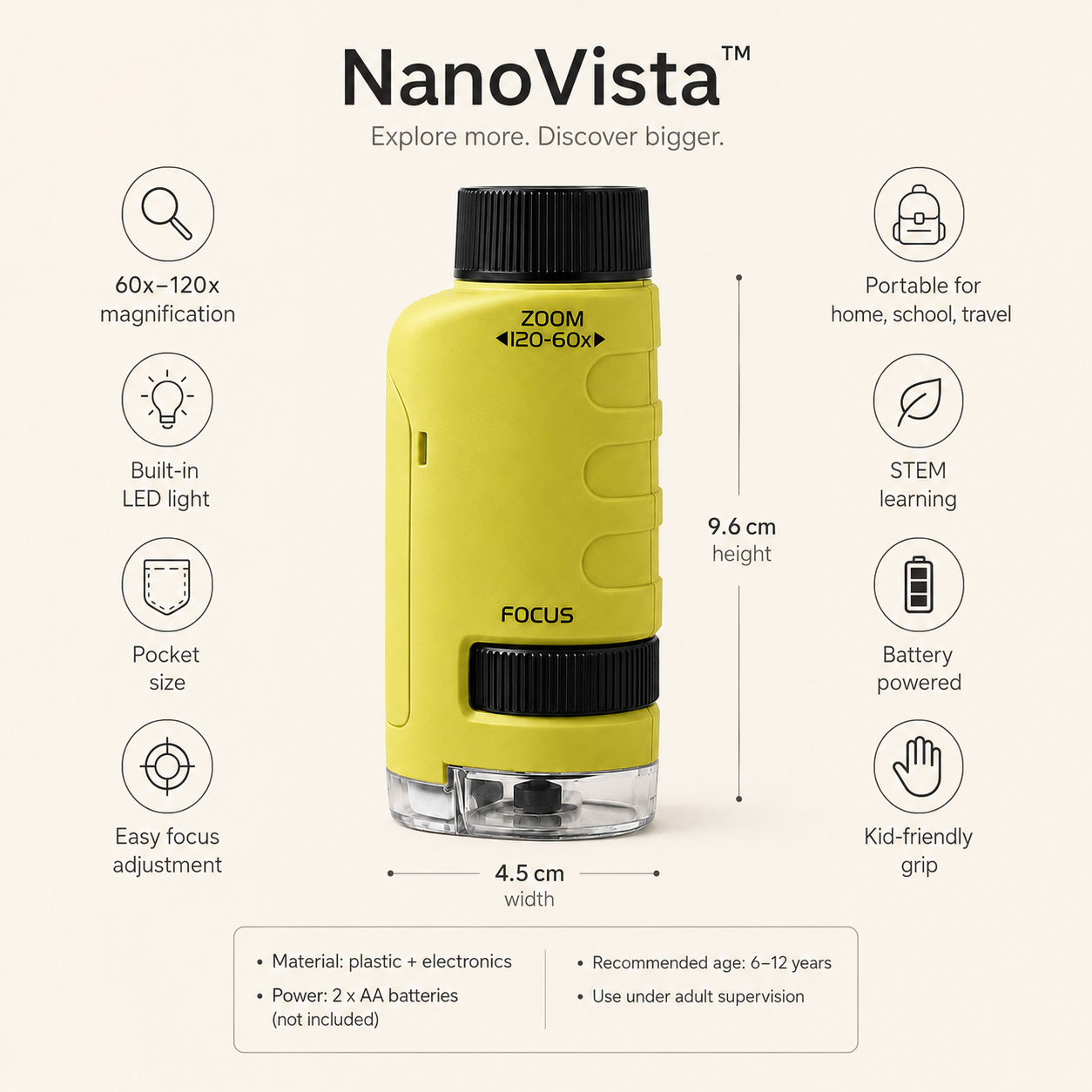 NanoVista – Pocket Microscope for Kids