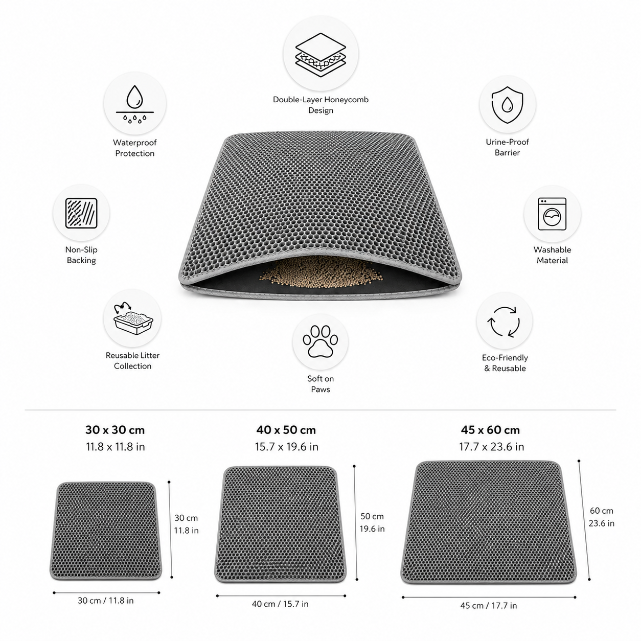 PawPure – Double Layer Cat Litter Mat